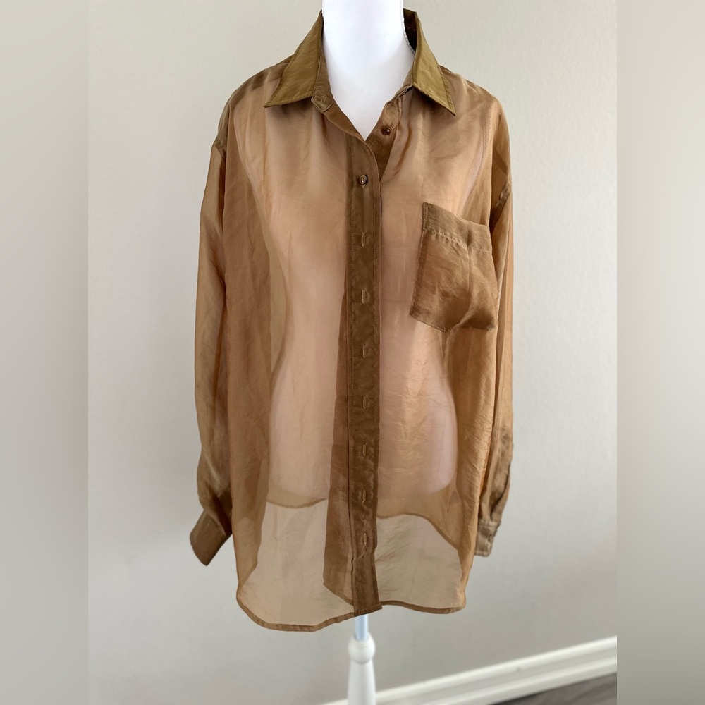 Reformation Eli Oversized Sheer Shirt - Picture 6 of 11